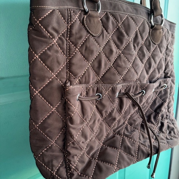 Vera Bradley quilted brown tote handbag great condition - Picture 3 of 8